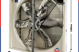 Kích thước quạt thông gió vuông trục đẩy 1380x1380x450mm