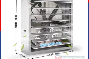 Quạt thông gió vuông tole kẽm 900x900x400mm BMF-900 chớp INOX