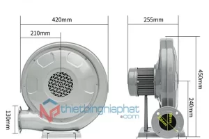Thông số kỹ thuật Quạt thổi con sò cao áp 550W
