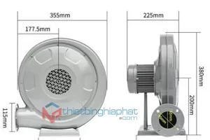 Thông số kỹ thuật Quạt thổi con sò cao áp 250W