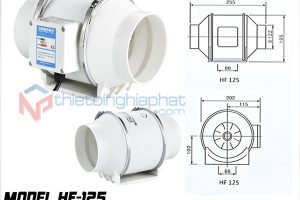 Thông số kỹ thuật Quạt hút mùi nối ống phi 125
