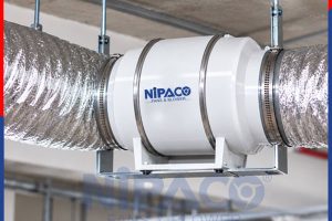 Kích thước Quạt thông gió nối ống Nipaco HF-100